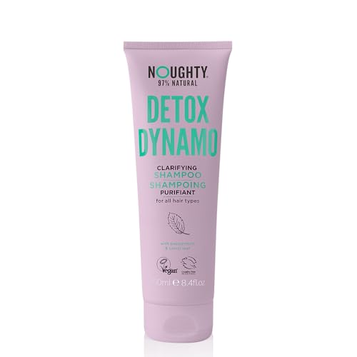 Noughty 97% Natural Detox Dynamo Clarifying Shampoo Deep Cleansing Shampoo & Scalp Treatment for Dry Scalp & Hair Removes Build Up & Residue Soothes Irritation Vegan Sulphate-Free Haircare 250ml