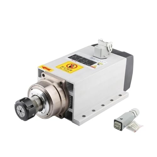 Spindle GDF46-18Z-4.5KW Flange Mounting Square Spindle Motor ER32 Chuck Air-Cooled Spindle for Woodworking CNC Engraving Machine Tools(4.5kw ER32 220V)