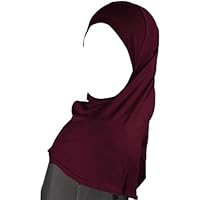 Girls Plain Instant Headscarf Islamic Hijab, Kids Readymade Cotton Pull On Scarf, Lightweight Soft & Durable, No Pins Needed, Ideal For Any Occassion School, Prayer Hijab, Maroon