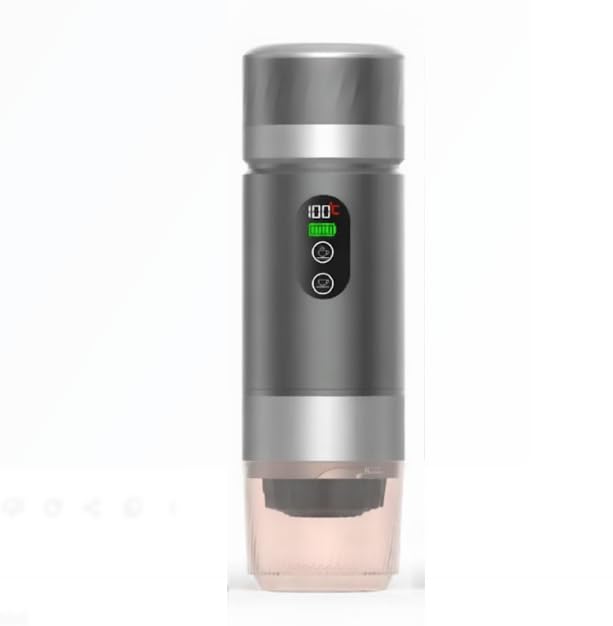 Portable Coffee Maker KF-JN-03 with Digital Display &amp; 20 BAR Pressure – Hot &amp; Cold Brew, Compatible with Coffee Grounds and Capsules, Compact Single-Serve Design with Transparent Cup &amp; 60ml Tank