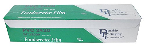 Durable Packaging PVC2420 Cling Film Roll with Cutter Box, 24