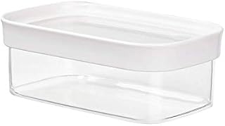 Emsa 513559 Optima rectangular dry goods storage container with lid, 2.2 litres, transparent/white
