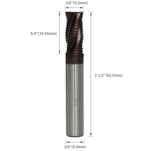 Image of HFS(R) Roughing End Mill Square End Mill 4 Flute M42 8% Cobalt TiAlN for Steel 3 /8 inch Dia.