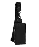 Suede Lizard SLGs/Beltbag Liebeskind Berlin Suede Lizard Sling Umhängetasche, Small (18.5 cm x 9.5 cm x 2.5cm), black