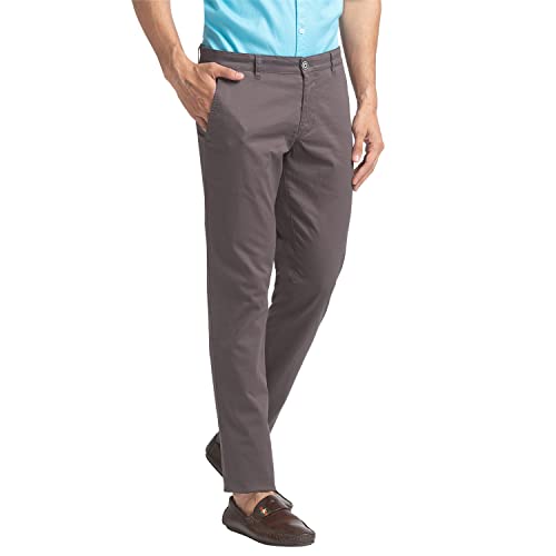 Image of Parx Men's Cotton Blend Print Pattern Low Rise Tapered Fit Flat Front Casual Trouser