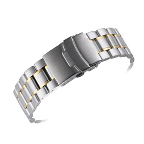 Run Ken 18mm 20mm 22mm 24mmXeXX`[rvohXgbvXgohȂGhEHb`Xgbv_ubNobNXgxg(Silver gold,18mm)