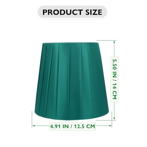 Hemobllo Mini Pleated Lampshade 9cm, Dark Green Fabric Clip on Lamp Shade, Small Cloth Light Cover for Wall Sconces, Chandeliers and Bedside Table Lamps - Image 3