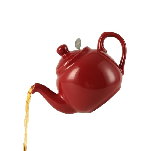 London Pottery Teiera Farmhouse con infusore, in ceramica, rossa, 2 tazze (600 ml)