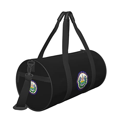El Salvador Coat Of Arms Convertible Garment Bag with Shoulder Strap, Carry on Garment Duffel Bag for Men Women - Rolling Foldable for Travel Luggage Bags (Black)4