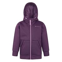 Mountain Warehouse Alpine II Kids Full-Zip Hoodie - Warm & Cozy Top with Sherpa Lining, For Boys & Girls - Best for Autumn, Winter, Outdoors, Walking, Hiking Purple Kids Size 7-8 Years