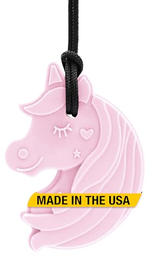 ARK Chewnicorn Sensory Chew Necklace Chew Necklaces for Sensory Kids and Adults Oral Fidget for Autism ADHD SPD Anxiety Medical-Grade Sensory Chew Necklace Standard Softest Light Pink