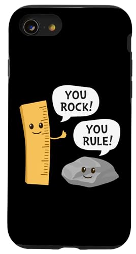 You Rock You Rule 面白い かわいい カワイイ ロックと定規 しゃれ スマホケース iPhone SE (2020) / 7 / 8 用