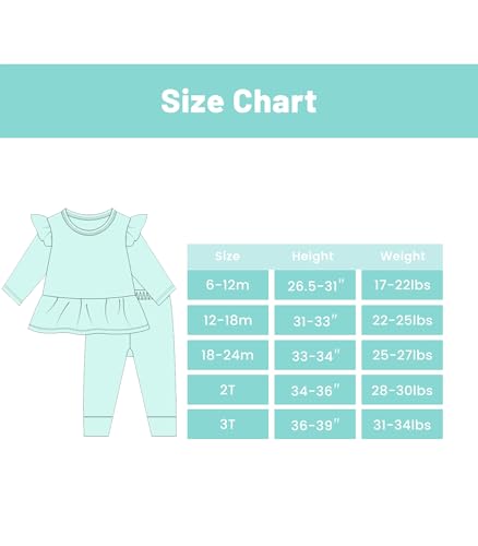 Baby Girl Clothes Set-Viscose Made from Bamboo, Ruffle Long Sleeve Shirt with Pant Clothing Toddler Girls Outfits4