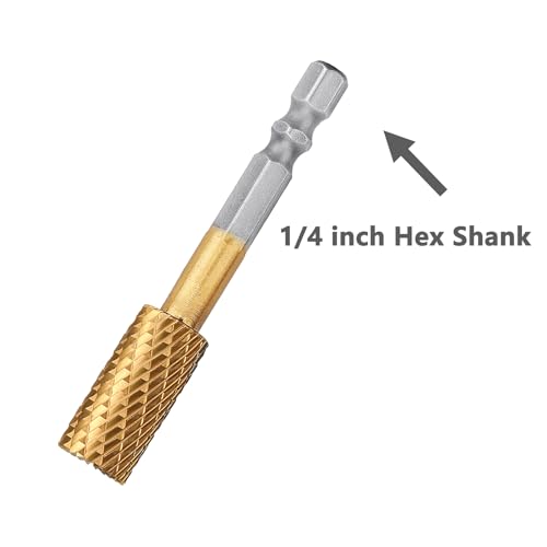 Image of 10 Pieces Set Carbide Burr Set with 1 /4 inch Hex Shank,Double Cut Tungsten Carbide Rotary Burr Set for DIY Grinder Metal Wood Carving Engraving Polishing Drilling Grinding Milling Cutting