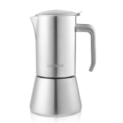 wedrink Stovetop Espresso Coffee Maker 6 Cups Stainless Steel Moka Pot for Greca, Induction,...