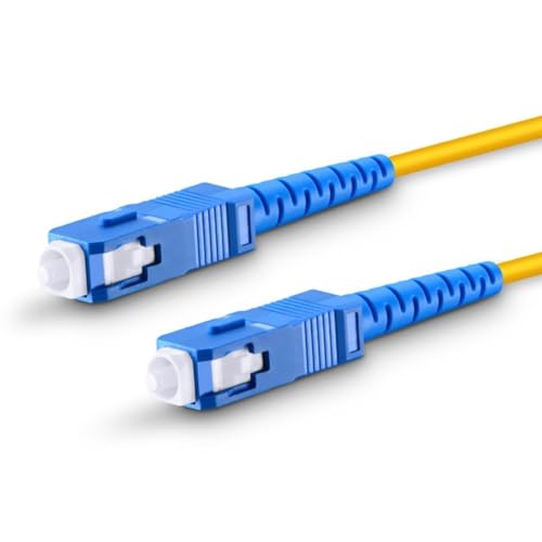 Image of BigPlayer Simplex Single Mode SC to SC Optical Fiber Patch Cord 3 Meter - 9 /125 Jumper Cable, FSMS SC /UPC to SC /UPC - Yellow