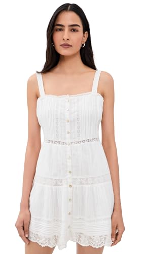 LOVESHACKFANCY Women's Charlize Dress, Optic White, XS