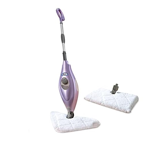 Shark S3504AMZ Steam Pocket Mop Hard Floor Cleaner with 1 Rectangle and 1 Triangle Mop Head, Natural Powerful Steam, Easy Maneuvering, Triangle & Rectangle Washable Pads, Quick Drying, Purple