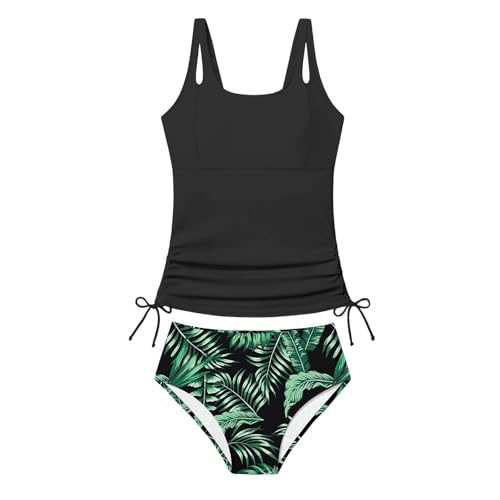 Genérico Traje de baño para niñas Bikini de Dos Piezas Tankini para Adolescentes Traje de baño para jóvenes bañador con Bralette y Braguita