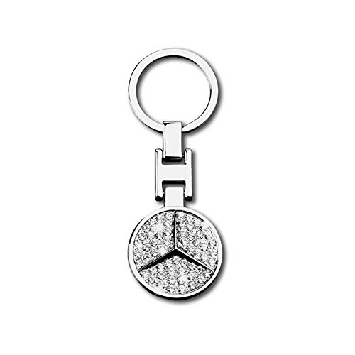 MASHA Mercedes Benz Car Keychain Car Logo Key Ring 3D Metal Emblem Pendant Double Side Zircon Crystal Decoration Lanyard Keychains for Gifts