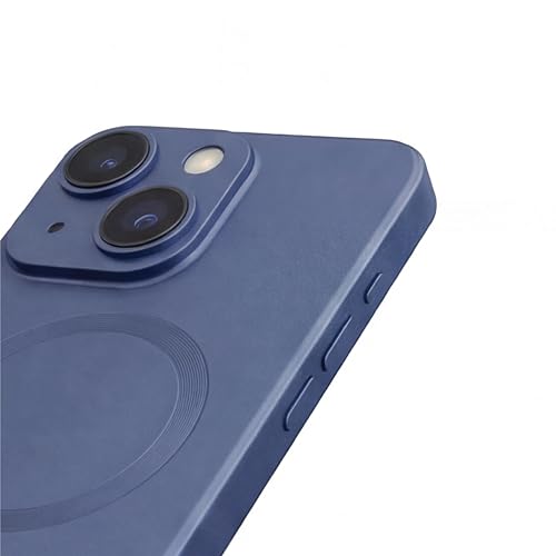 Image of amazon basics Premium Mag-Safe Case for iPhone 15 | Shockproof & Anti-Scratch Cover | Soft Silicone with Wireless Charging | Camera Lens Guard - Blue