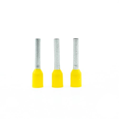 ERKO Aderendhülsen Aderquerschnitt 1,5mm2 Länge 8mm 100 Stück professionelle Kabelschuhe aus galvanisch verzinktem Kupfer mit Polyamidisolierung, Kabel Steckverbinder für...