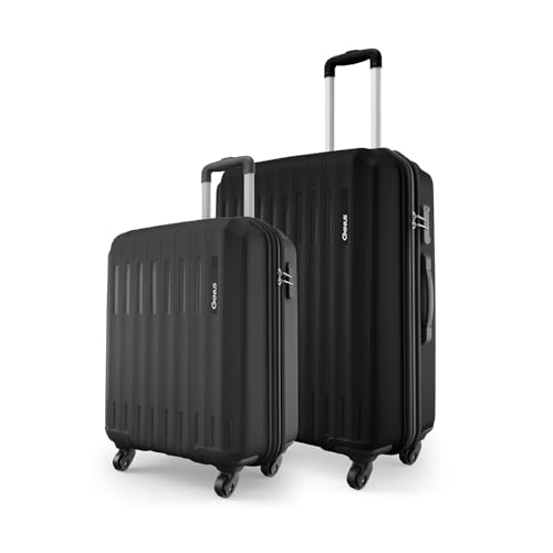 Image of Safari Genius Alley Set of 2 (Cabin + Medium) Trolley Bags Hard Case Polypropylene, 4 Spinner Wheels, 360 Degree Wheeling Luggage, Travel Bag, Suitcase for Travel, Trolley Bags for Travel, Black