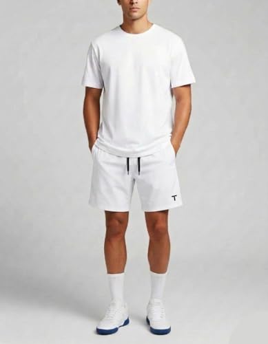 Image of Tanso Polyester Lightweight Gym Shorts for Men (Badminton Shorts for Men, Workout Sports Short for man, Stretch Activewear Short for Running, Gym, Yoga for Boys) (Frost White)
