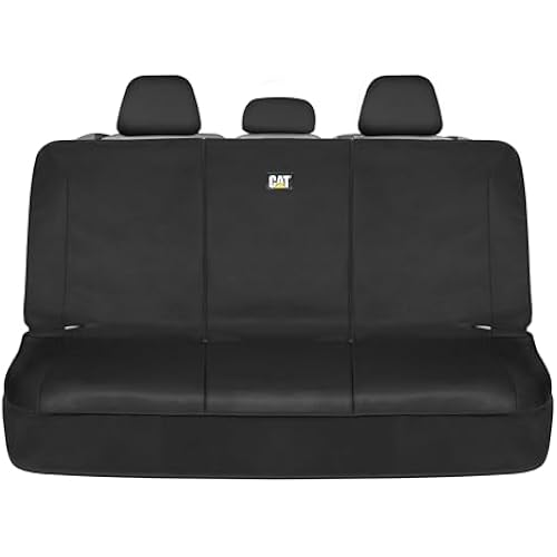 CAT Flexfit Black Rear Seat Cover for Cars, SUVs & Mid-Size Pickup Trucks - Durable 60/40 Split Rear Bench Seat Protector, Back Seat Cover, Interior Auto Accessory, Not for Full-Size Pickup Trucks
