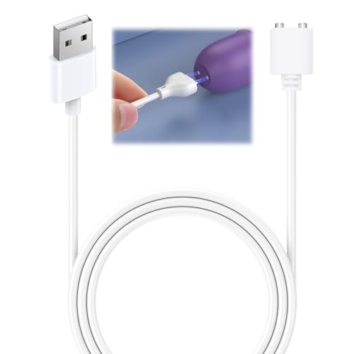 USB-Ladekabel Universal 2-Pin 7mm Magnetisches, Magnetisches USB-Ladekabel, Suitable for Magnetic Charging Massager Products, Toys Charging Cable (Weiß)