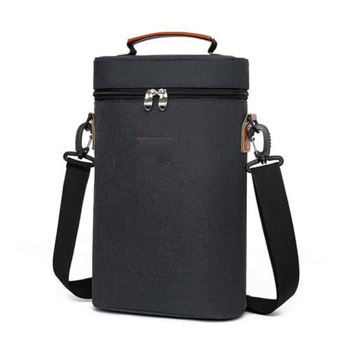 Lpsdssre Portador de vino aislado, bolsa enfriadora de botellas, bolsa de vino portátil, a prueba de fugas y segura, multiusos y versátil, 21 x 10 x 34 cm, para hombres y mujeres, Black, Refer to