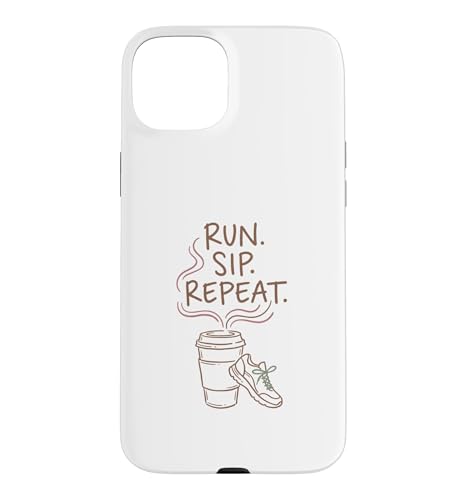 Run Sip Repeat Run Club �R�[�q�[�����i�[ �N���[ �X�}�z�P�[�X iPhone 15 Plus �p