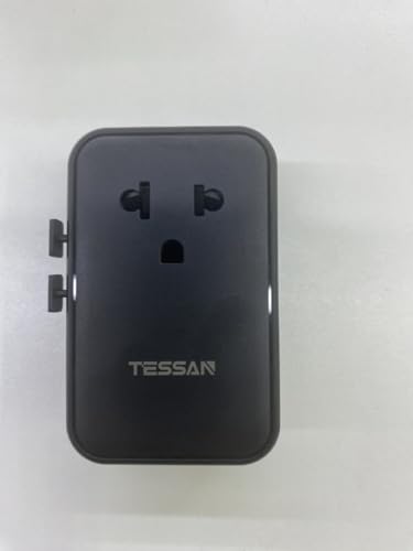 海外 変換プラグ 全世界対応 TESSAN 超薄型 旅行 便利グッズ 海外変換コンセントC/BF/O/Aタイプ対応 4USB(2個Type-C)付 変換器 マルチタイプ変換プラグ 韓国/オーストラリア/シンガポール/ヨーロッパ/イギリス/アメリカ/香港/中国/タイなど用電源変換アダプター ブラック