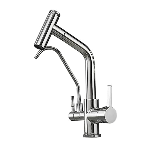 Robinet cuisine laiton 3 voies à douchette pour eau filtrée
