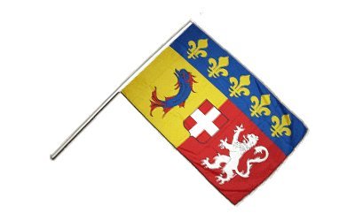 Drapeau France Rhône-Alpes sur hampe pour vos cérémonies et fêtes locales