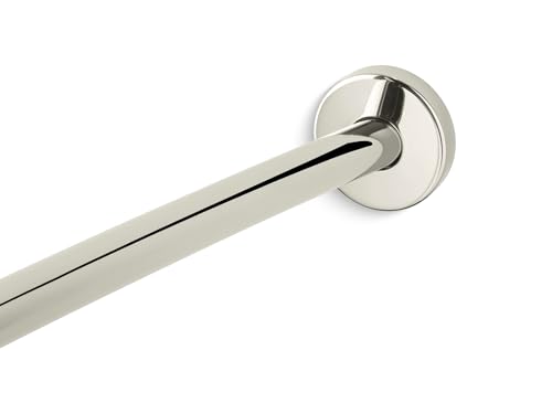 KOHLER K-9351-SN Expanse Curved Shower Rod, Contemporary Design, Adjustable Fit 60-76", Vibrant Polished Nickel