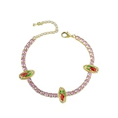 Gold Crystal Virgin Mary Bracelet B