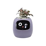 Odpaltoy Smart Plant Pot with Expression, AI Smart Planter Robot for Indoor Decoration, Purple