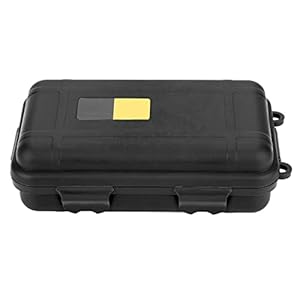 1Pcs Survival Storage Box, Waterproof Dry Box Protective Case, Underground Storage Container, Survival Gear Sealed Boxes for EDC Tools, Phone, Keys (6.7 x 4.3 x 2in-Black)