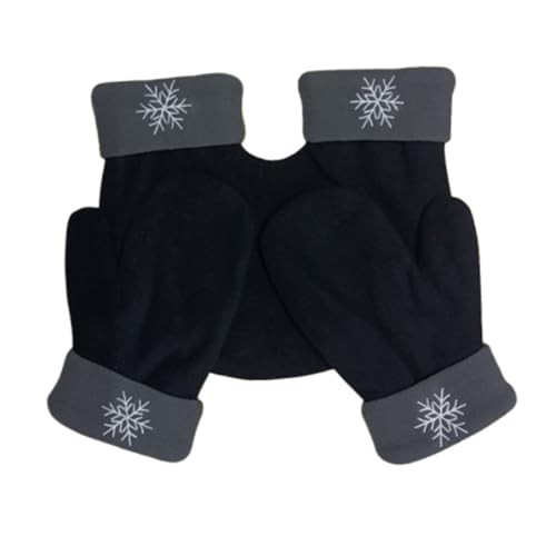 QKCQQTS Händchenhaltende Handschuhe für 2 Personen, warme Handschuhe, Weihnachtshandschuhe für Paare, Fäustlinge für Paare, Fäustlinge für Zwei Personen (Black-01,One Size)