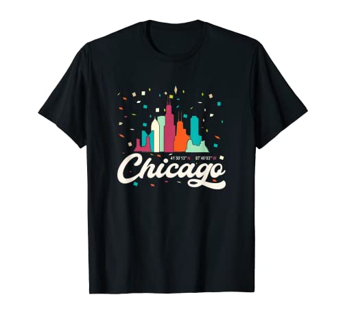 Chicago City Shirt Illinois Skyline USA American Flag Pride T-Shirt