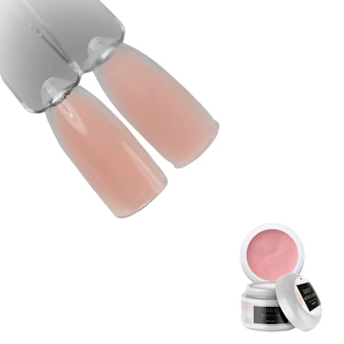 Gel acrílico Dry para uñas de 10 ml, color beige nude, color piel Polygel para modelado natural de uñas con una cobertura perfecta, sin limpiador y compatible con LED, fabricado en Alemania