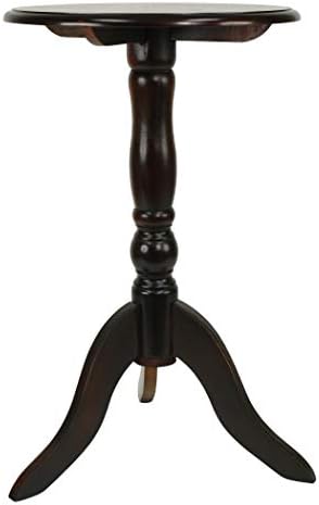 Decor Therapy Simplify Round Pedestal Accent Side Table, 15" x 15" x 24", Aged Cherry