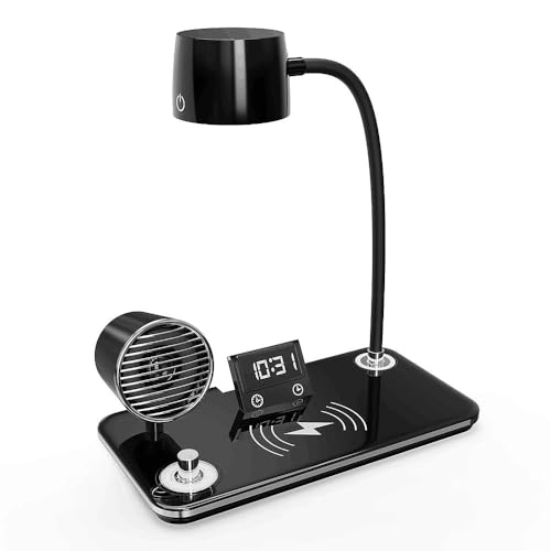 QJUZO Lampada da Scrivania LED con Ricarica Wireless 15W, Lampada