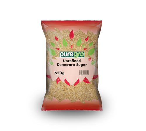 Puregro Demerara Sugar | Premium Golden Cane Sugar | Perfect for Baking & Beverages | For Everyday Use | Crystals For Tea Coffee & Desserts | Rich Golden Brown Sugar | Weight 650g | Pack of 1