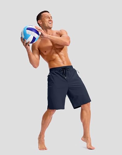 Image of G Gradual Mens Swim Trunks with Compression Liner 7 inch /9'' Quick Dry Board Shorts Swimsuit Bathing Suit for Men Zipper Pockets