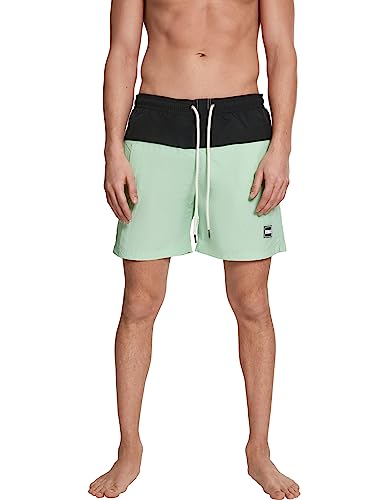 Preisvergleich Produktbild Urban Classics Herren Block Swim Shorts Badehose black / neomint S