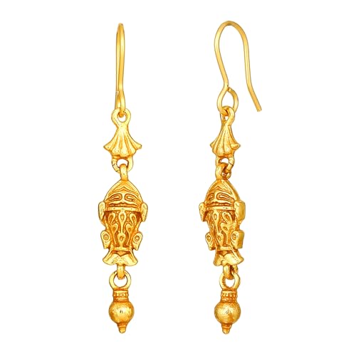 Estele Zinc Alloy 24 Kt Oxidized Gold Plated Antique Matsya Leaves Dangle Earrings for Girls (B08D7NHBCR) Amazon Price History, Amazon Price Tracker