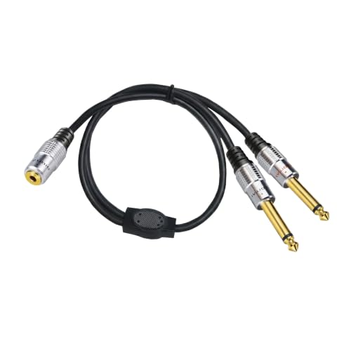 Telaryn Adaptateur Femelle Jack 3.5mm vers 2X Mâle 6.35mm, Câble Audio Mini 3.5 Stéréo Connecteurs Y TRS Stéréo vers Double TS Mono, Splitter pour Table de Mixage Amplificateur Enceinte Interface – vue 7