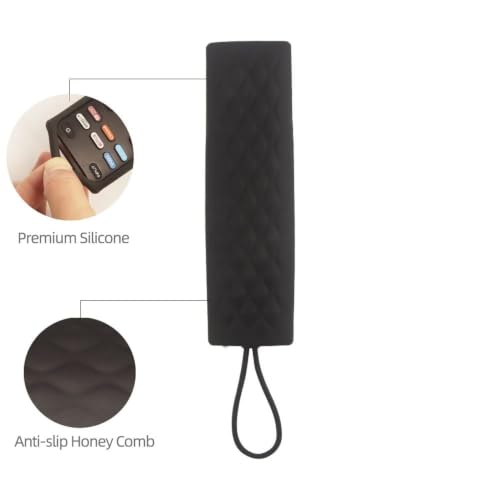 Image of Silicone Case Compatible with Fire TV Stick 3rd Gen 2021 Remote Full Wrap with Lanyard, Compatible with Fire TV Stick Remote Cover (Only Silicon Cover Included) - Black Style 1